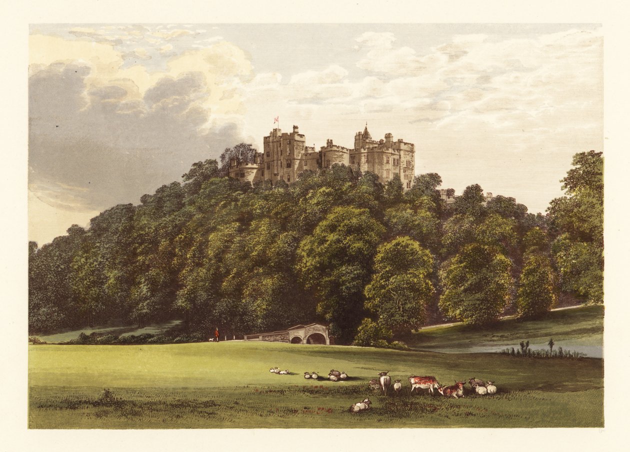 Dunster Kalesi, Somersetshire, İngiltere. ,1880 (gravür) by Alexander Francis (after) Lydon