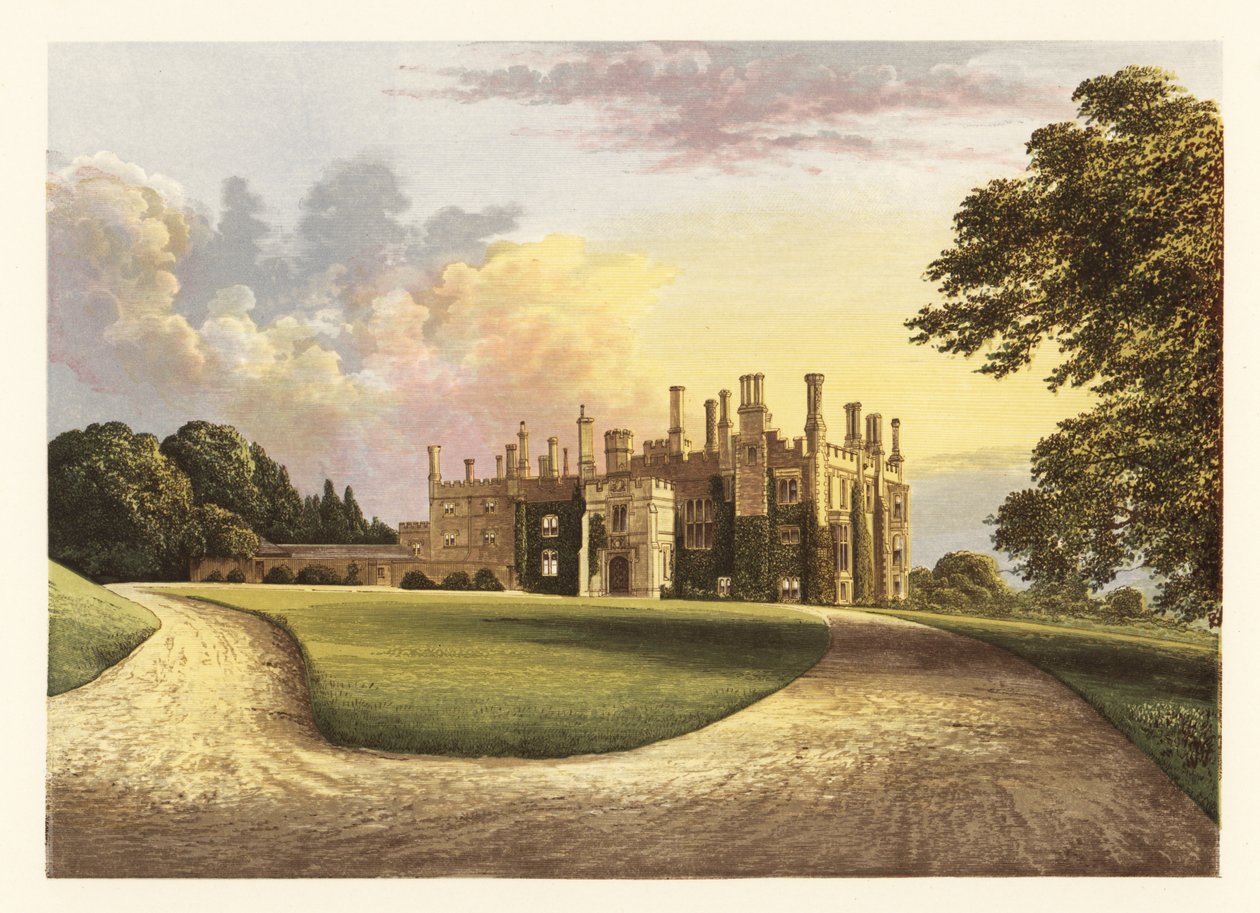 Eggesford Evi, Devon, İngiltere. ,1880 (gravür) by Alexander Francis (after) Lydon