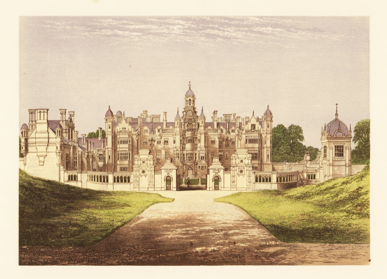 Harlaxton Malikanesi, Lincolnshire, İngiltere. by Alexander Francis (after) Lydon