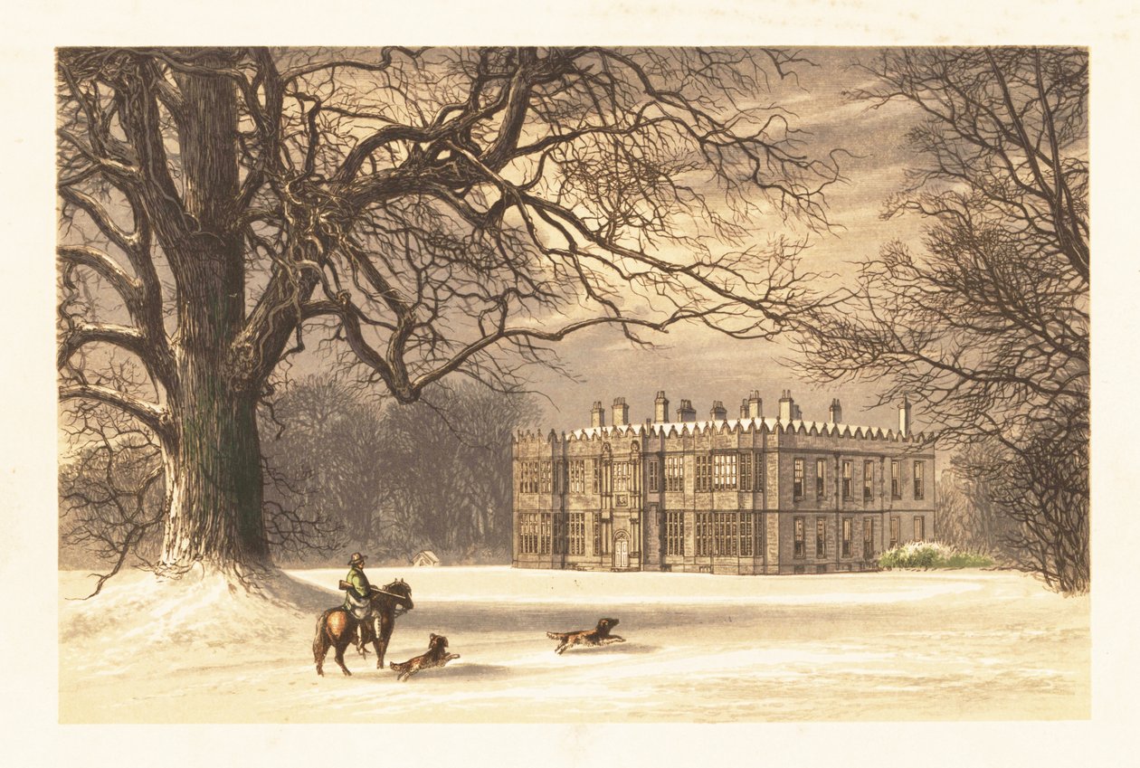 Howsham Hall, Yorkshire, İngiltere. ,1880 (gravür) by Alexander Francis (after) Lydon