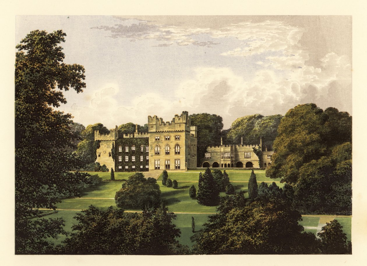 Hutton Hall, Cumbria, İngiltere. ,1880 (gravür) by Alexander Francis (after) Lydon