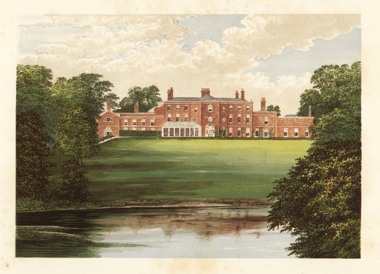 Lawton Hall., Cheshire, İngiltere. by Alexander Francis (after) Lydon