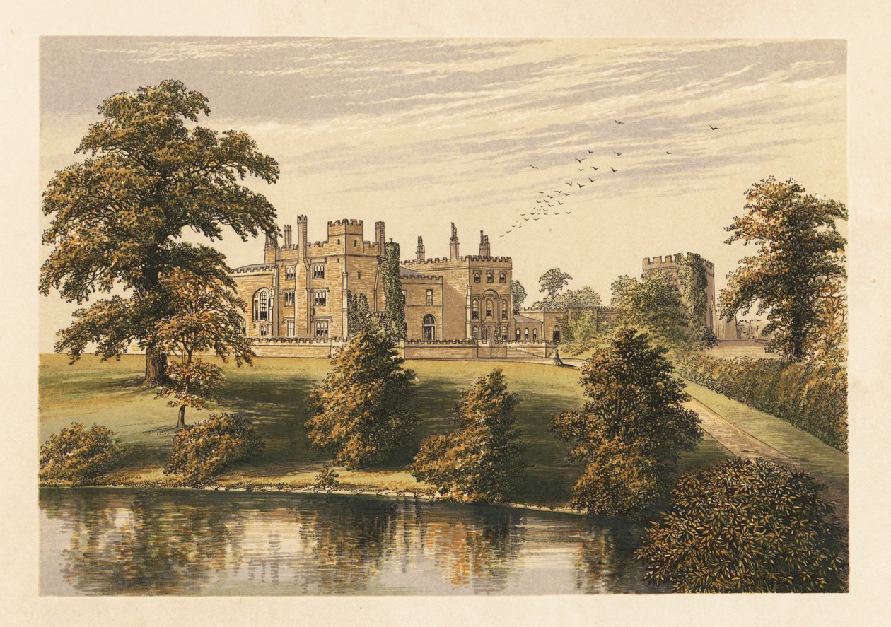 Ripley Kalesi, Yorkshire, İngiltere. ,1880 (gravür) by Alexander Francis (after) Lydon