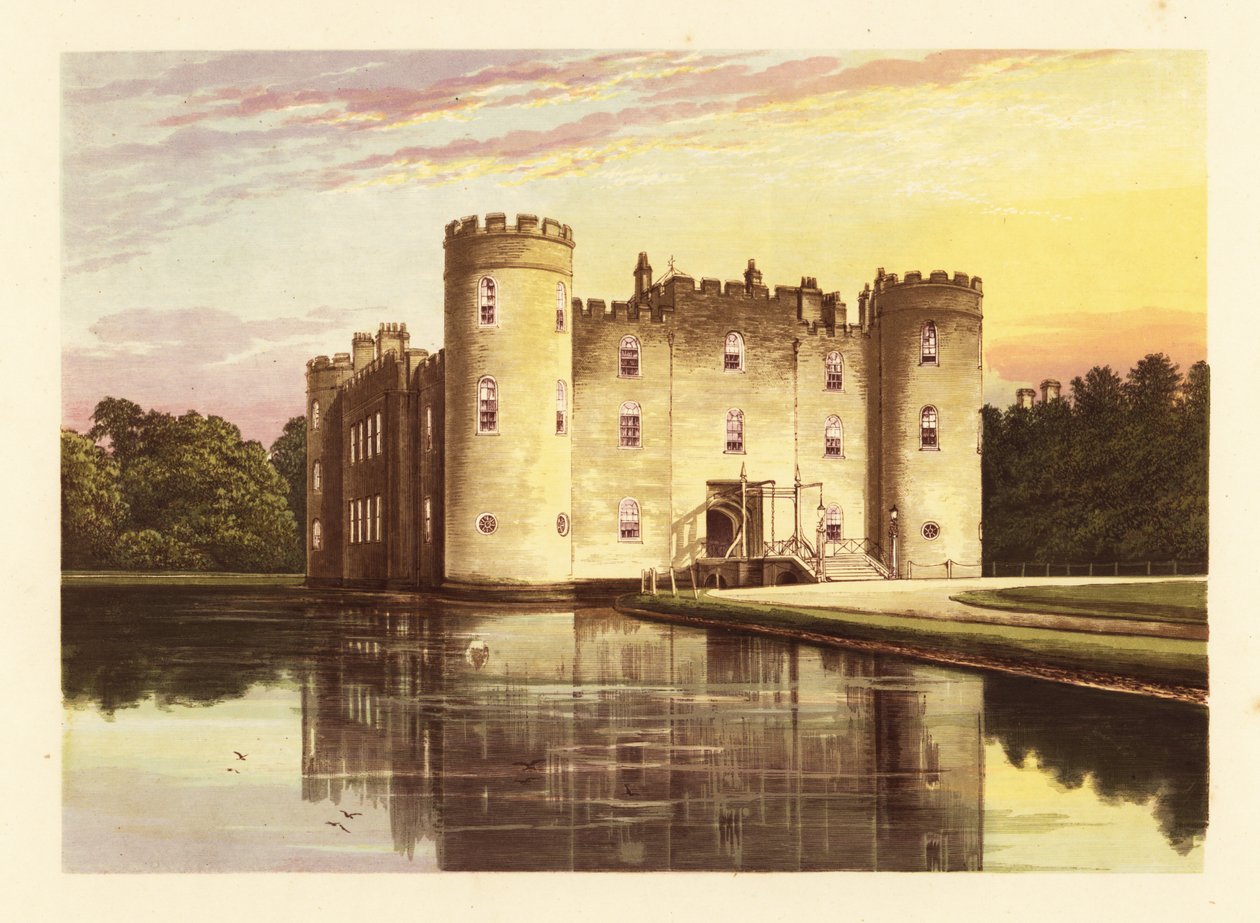 Shirburn Kalesi., Oxfordshire, İngiltere. ,1880 (gravür) by Alexander Francis (after) Lydon
