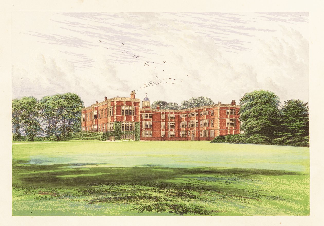 Temple Newsam, Yorkshire, İngiltere. ,1880 (gravür) by Alexander Francis (after) Lydon