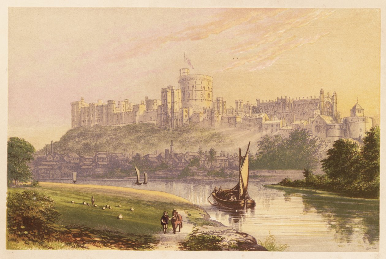 Windsor Kalesi, Berkshire, İngiltere. 1880 (gravür) by Alexander Francis (after) Lydon