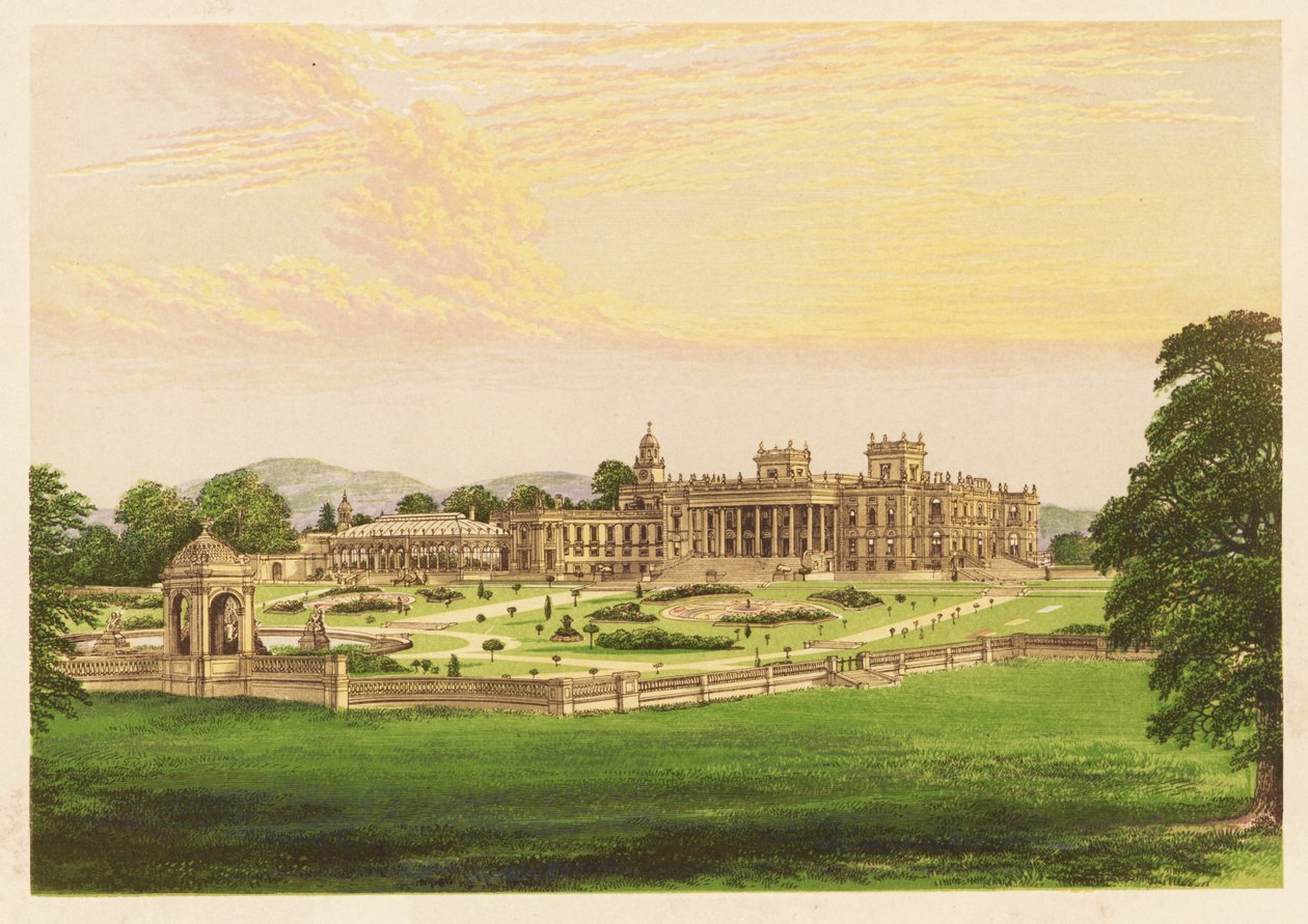 Witley Mahkemesi, Worcestershire, İngiltere. 1880 (gravür) by Alexander Francis (after) Lydon