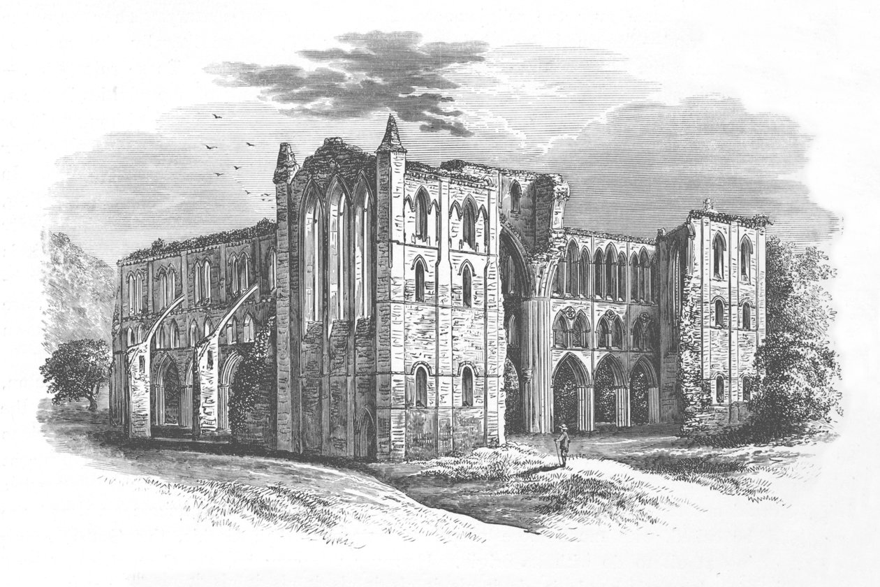 Kuzeyden, Rievaulx Manastırı, c1880, 1897 by Alexander Francis Lydon