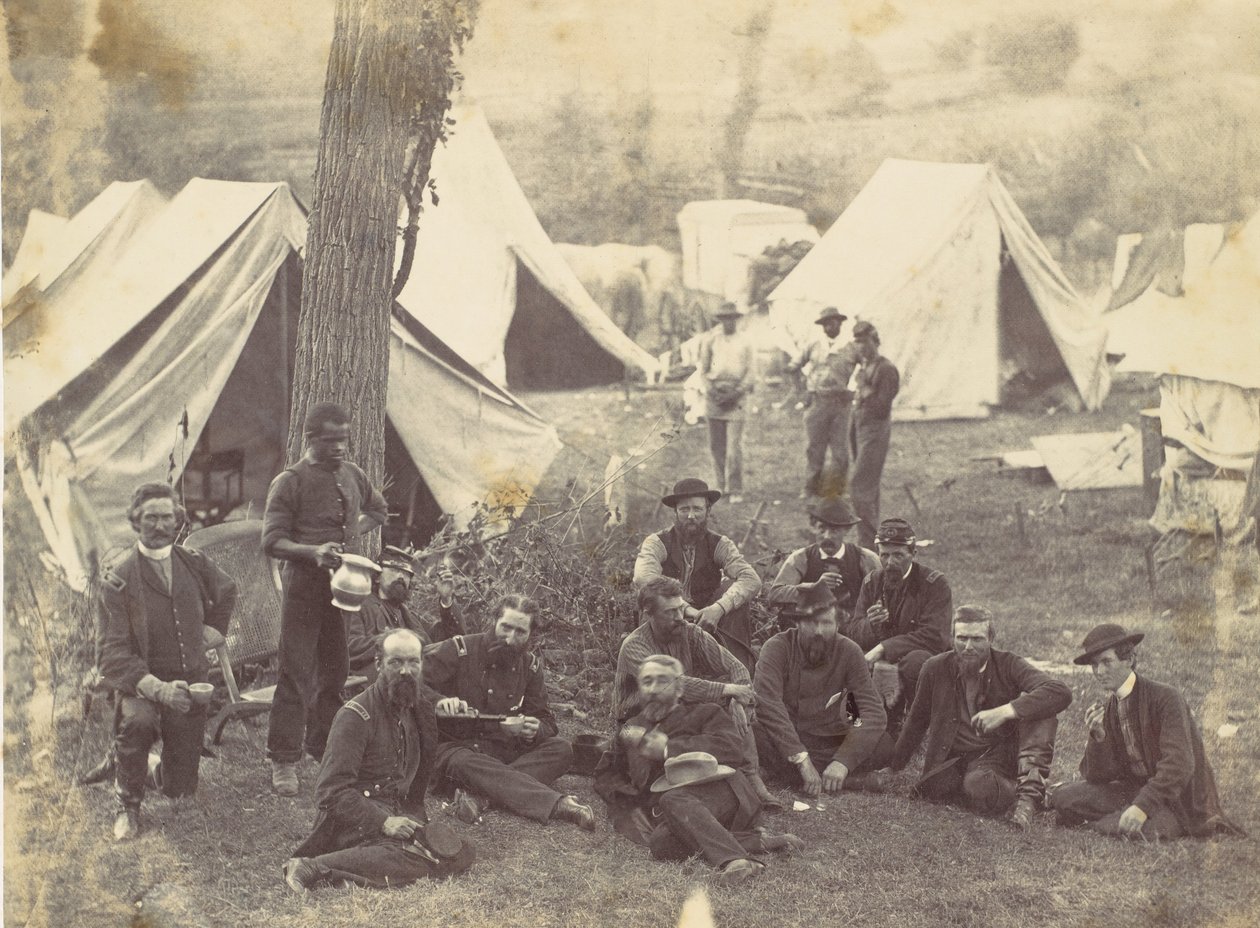 Potomac, Antietam, Ekim 1862, 1862 Ordusu Karargahında Grup. by Alexander Gardner