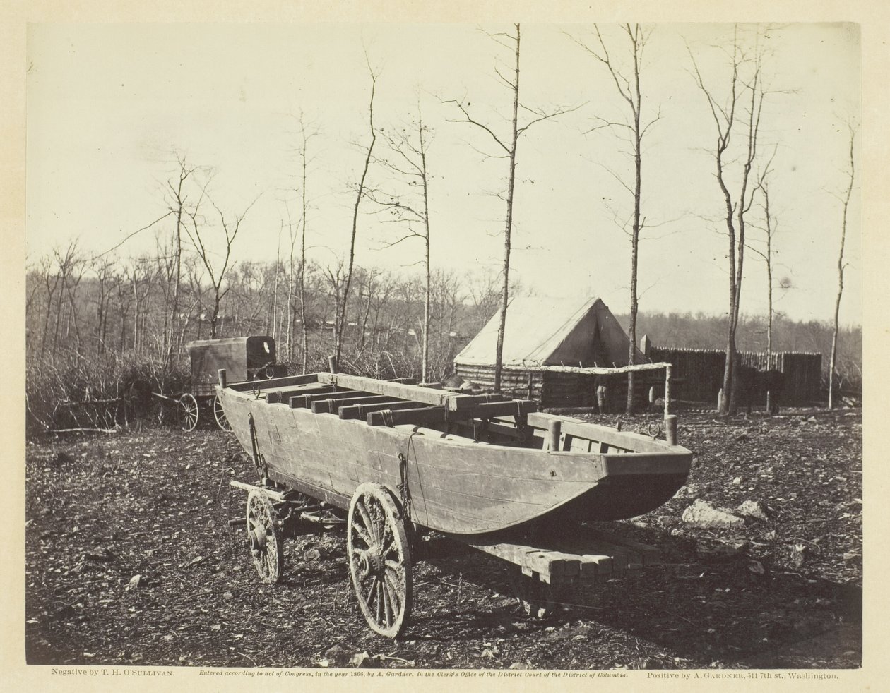 Pontoon Boat, Brandy Station, Virginia, Şubat 1864. by Alexander Gardner