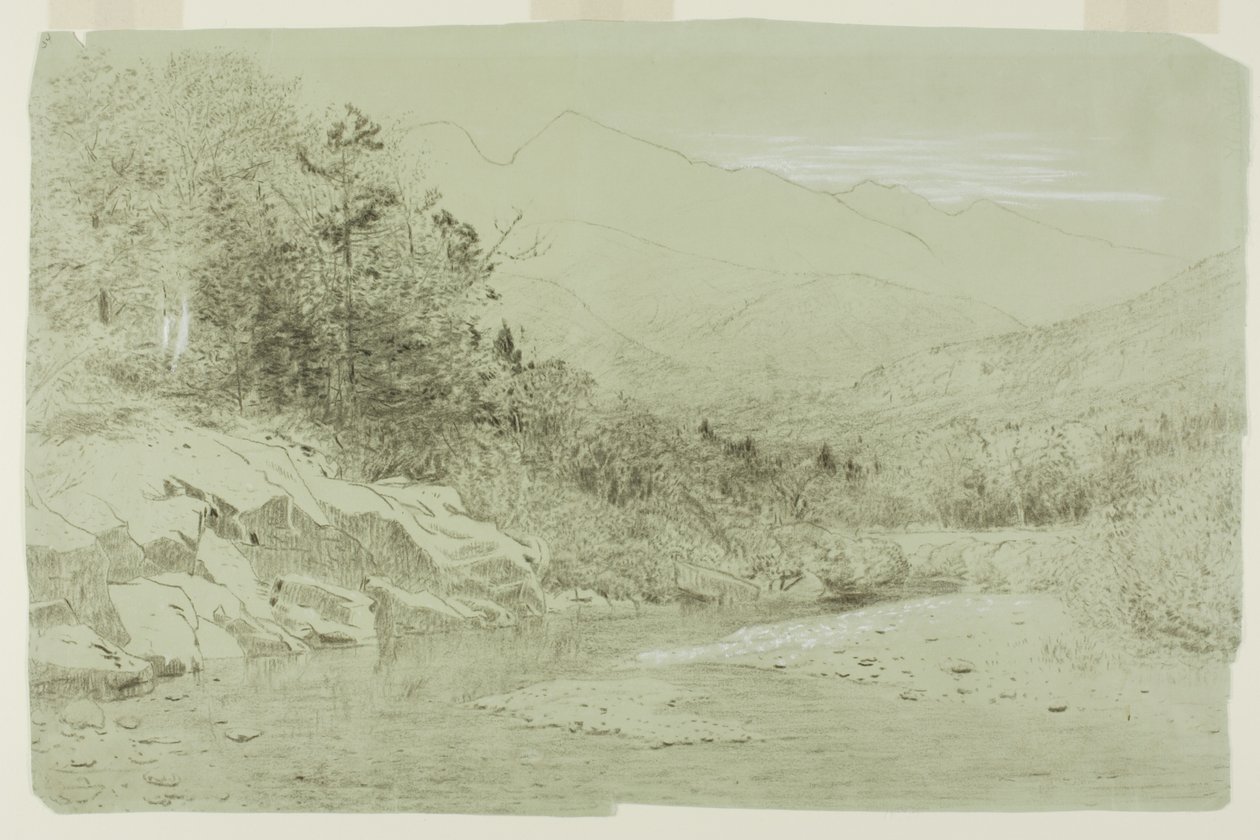 Uzakta Dağlar Olan Nehir Deresi by Alexander Helwig Wyant