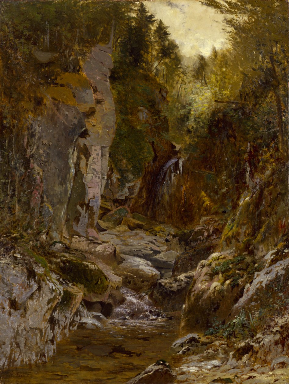 Flume, Opalescent Nehri, Adirondacks, yak. 1875. by Alexander Helwig Wyant