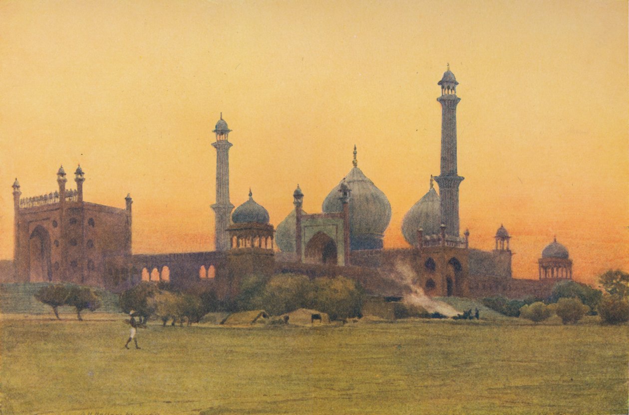 Jama Mescidi, Delhi - Gün Batımında, 1880 1905. by Alexander Henry Hallam Murray