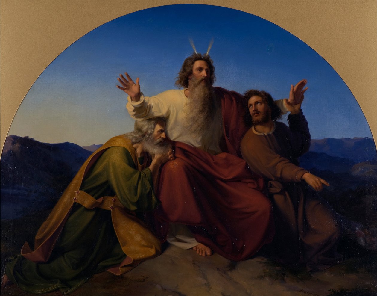 Musa, Harun ve Hur, 1837 by Alexander Heubel