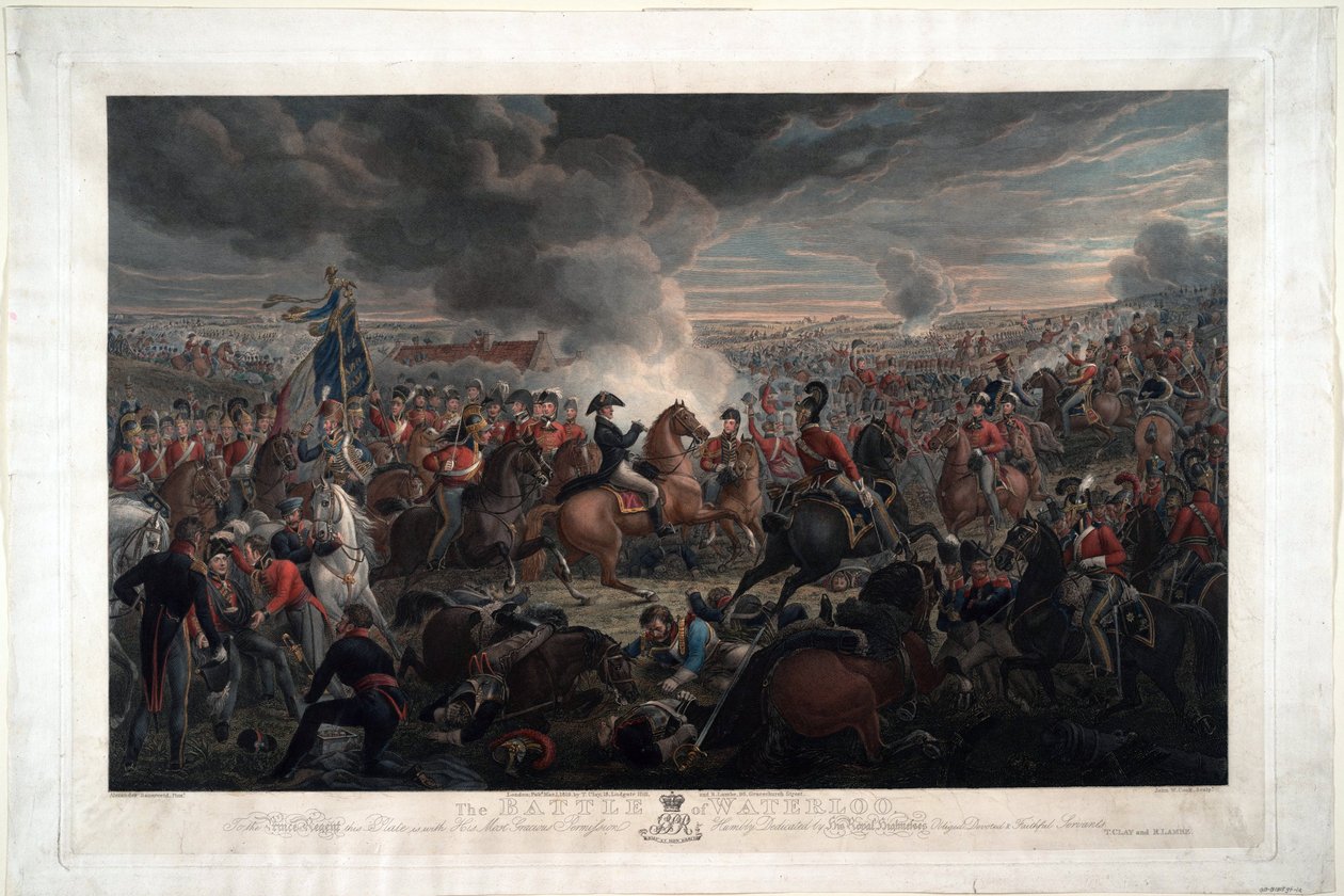 Waterloo Savaşı - Sauerweid, Alexander Ivanovich (1783-1844) - 1819 - Gravür, suluboya - 61,6x91,3 - Özel Koleksiyon by Alexander Ivanovich Sauerweid