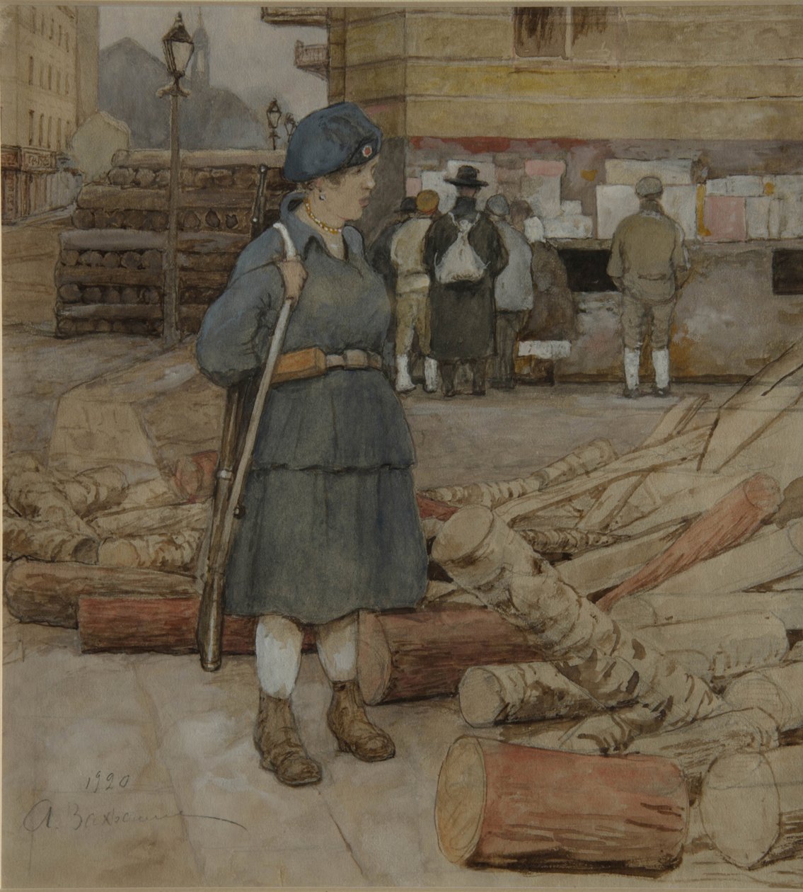 Bir Milis kadın, 1920 by Alexander Ivanovich Vakhrameyev