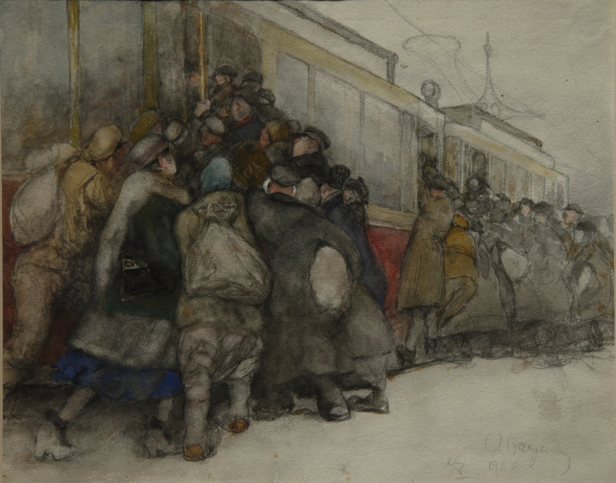 Tramvayla, 1920 by Alexander Ivanovich Vakhrameyev