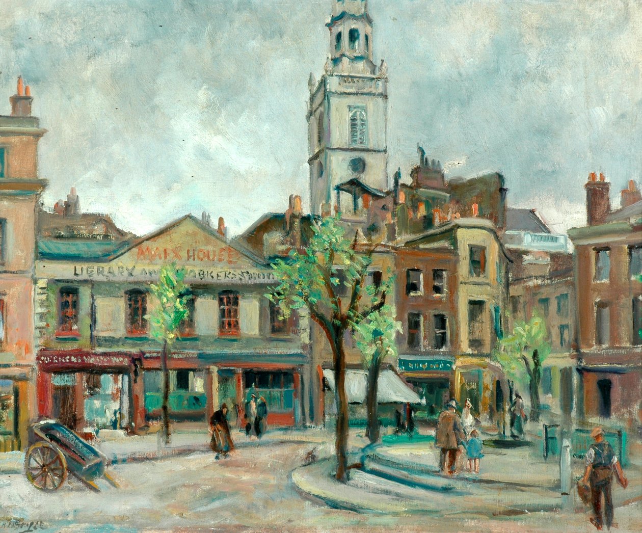 Clerkenwell Green (tuval üzerine yağlı boya) by Alexander Joshua Caleb Bryce