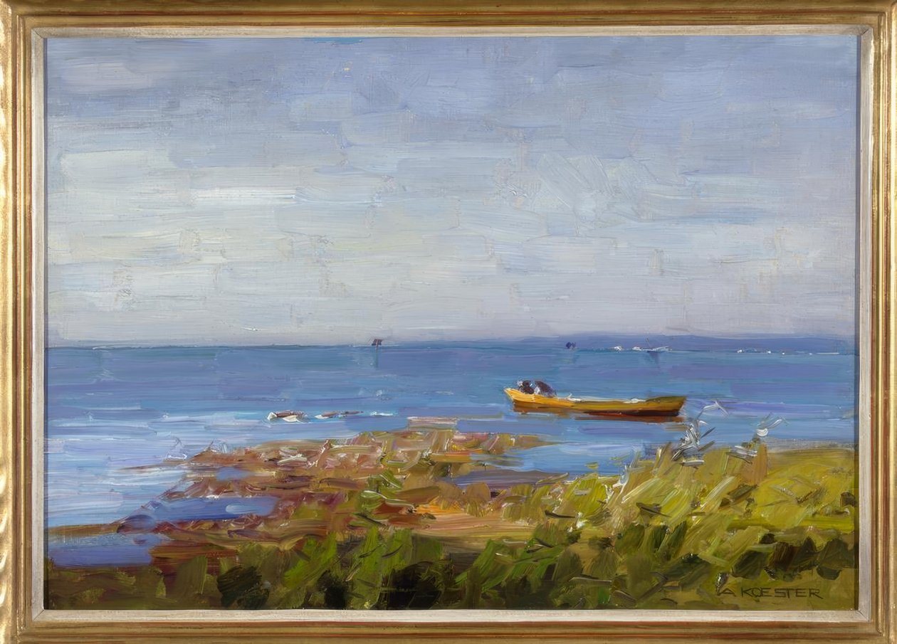 A.Koester, küçük bir tekne ile göl by Alexander Köster