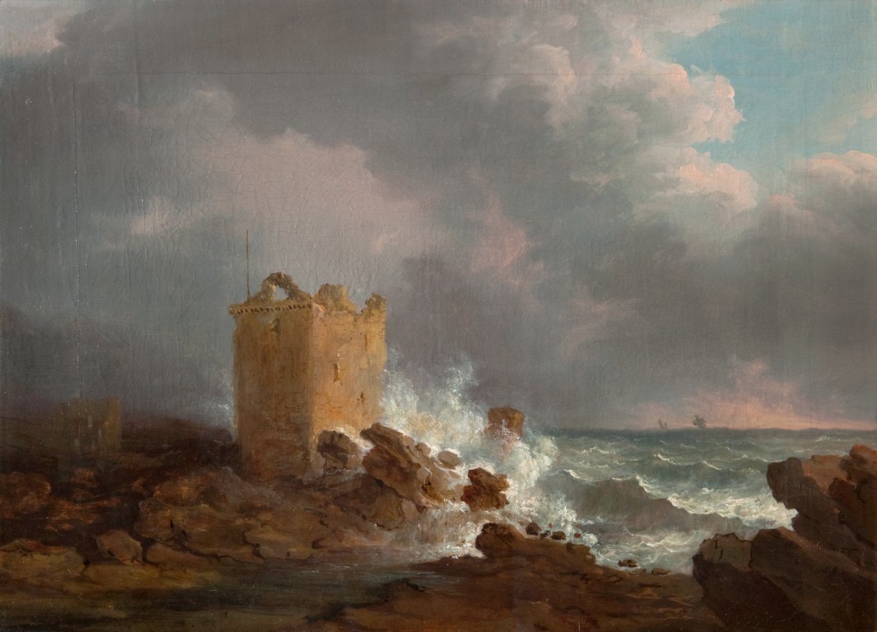 Bir Fırtına Sırasında Broughty Kalesi, 1810 dolayları (tuval üzerine yağlı boya) by Alexander Nasmyth