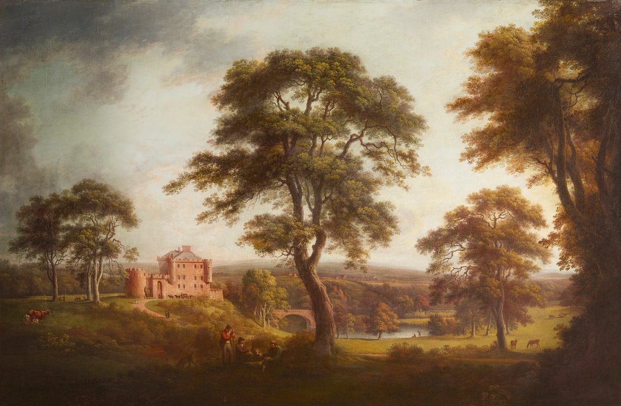 Dalhousie Kalesi (tuval üzerine yağlıboya) by Alexander Nasmyth
