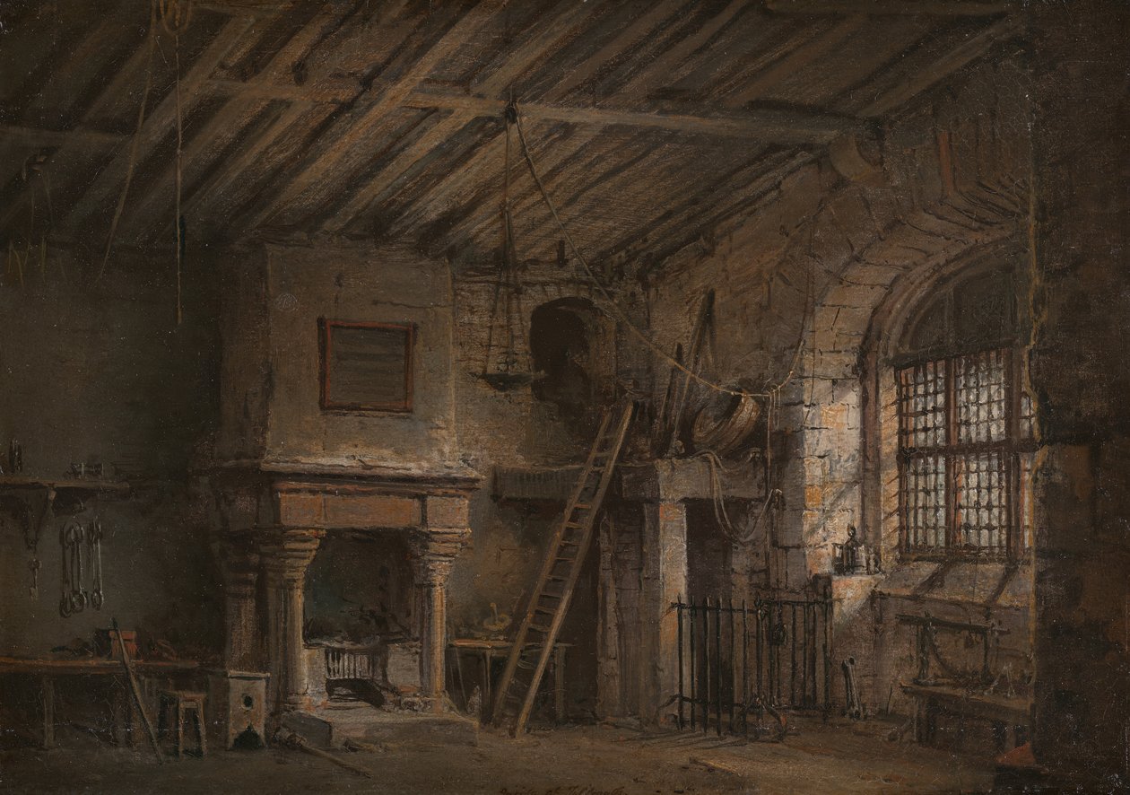 Heart of Midlothian için Sahne Tasarımı, The Tolbooth, yaklaşık. 1819. by Alexander Nasmyth