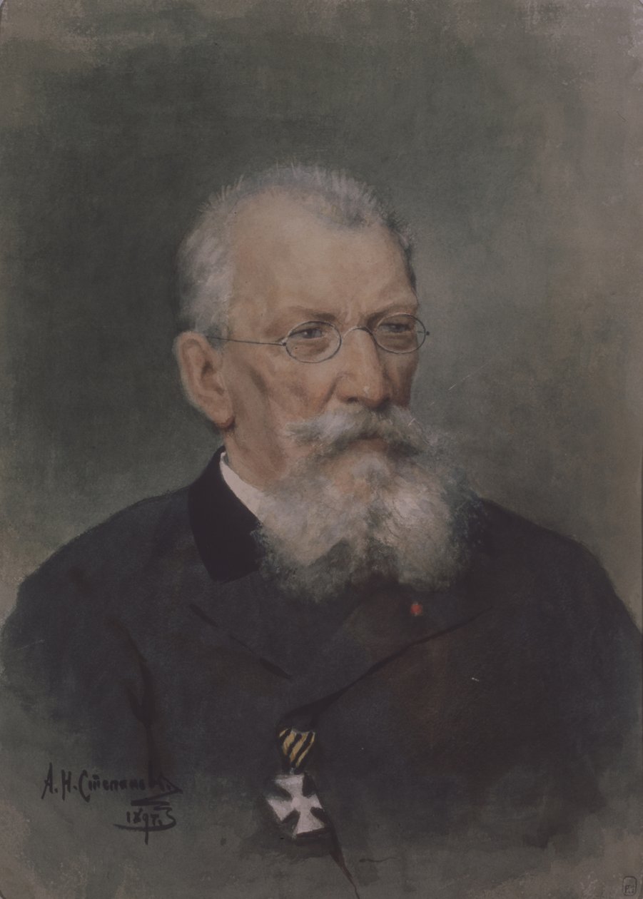 Sanatçının portresi Pyotr P. Sokolov 1821-1899 by Alexander Nikolaevich Stepanov