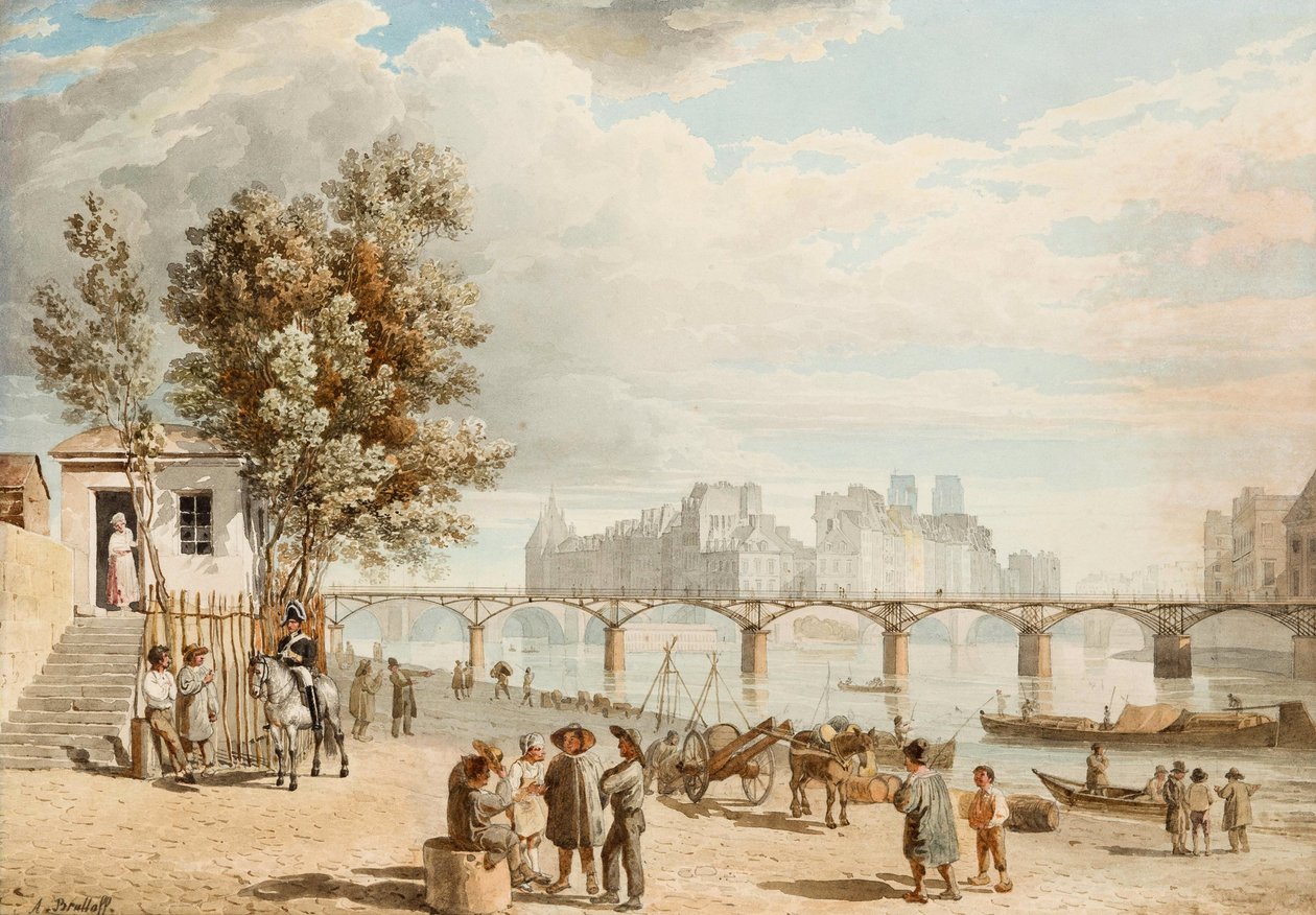 Vue de Paris - Pont des Arts (Fransa) (Paris Manzarası) - Alexander Pavlovich Briullov