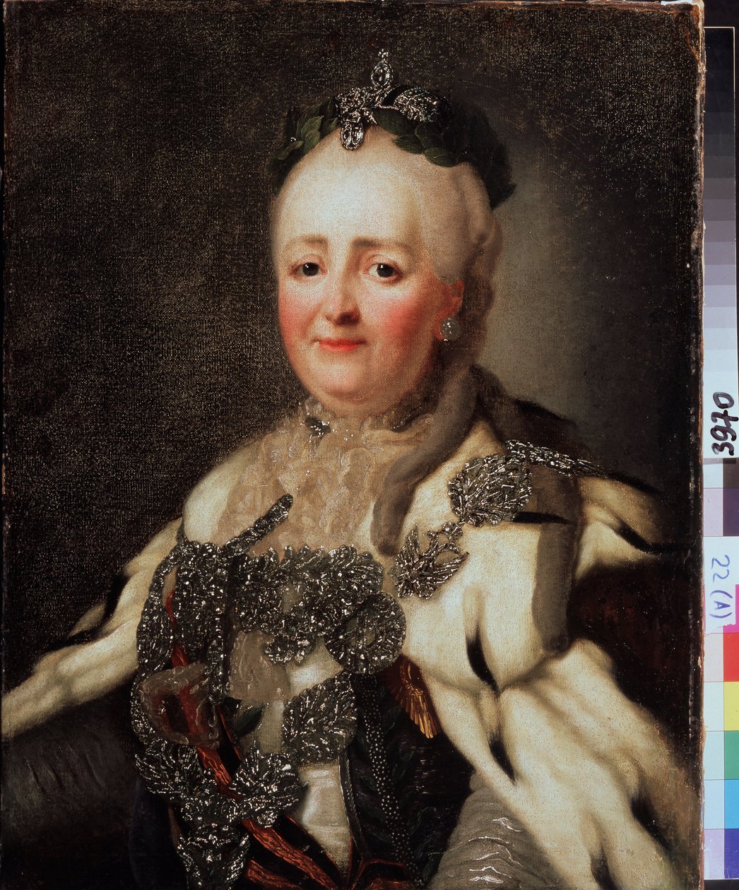 ""Catherina II Portresi (caterina II) (1729-1796), Rusya İmparatoriçesi"" Resim Alexandre Roslin (1718-1795). Eyalet Bölgesel I. Pozhalostin Sanat Müzesi, Ryasan. by Alexander Roslin