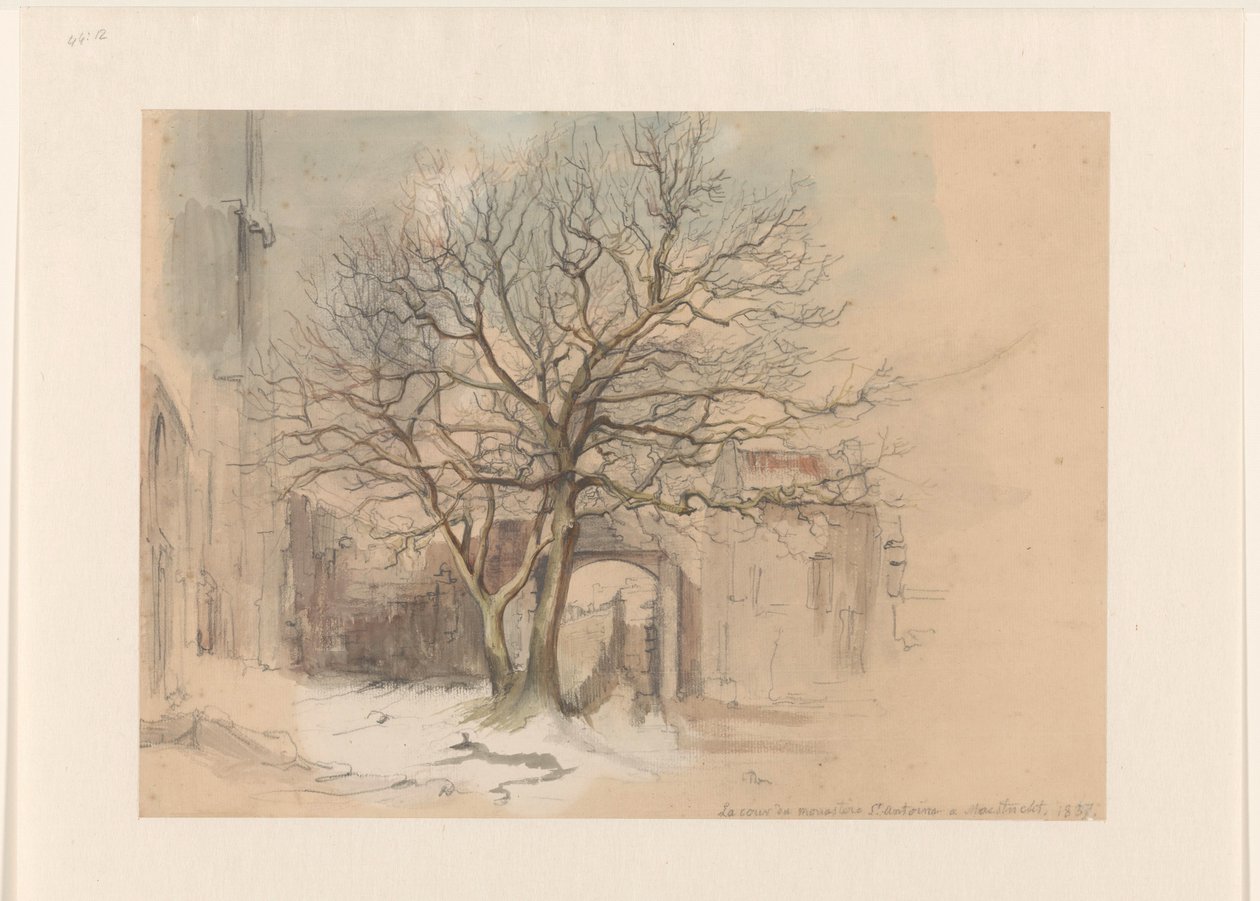 Kışın Maastricht'teki Sint Antoniusklooster Mahkemesi by Alexander Schaepkens