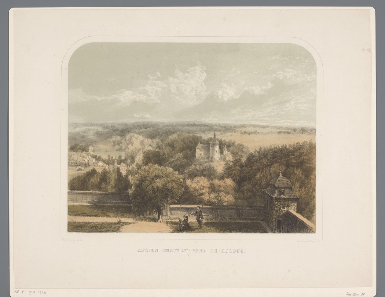 Rolduc yakınlarındaki kale . Ancien chateau-fort de Rolduc (nesne üzerindeki başlık) Rolduc et ses çevresi (dizi başlığı) by Alexander Schaepkens