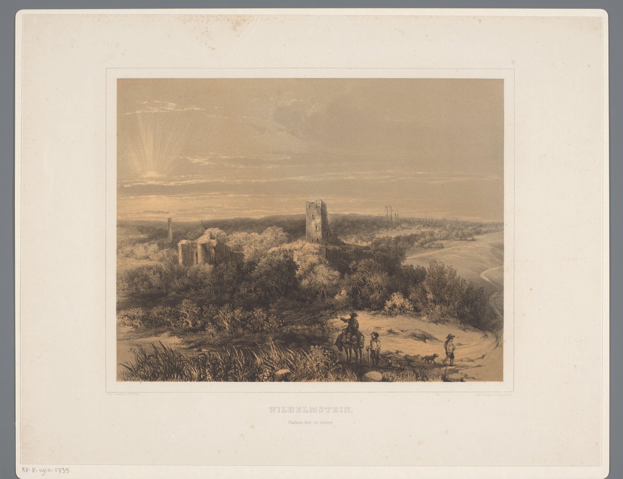 Wilhelmstein Kalesi Harabeleri Wilhelmstein, Chateau-fort ve harabeler (nesne üzerindeki başlık) Rolduc et ses çevresi (dizi başlığı) by Alexander Schaepkens