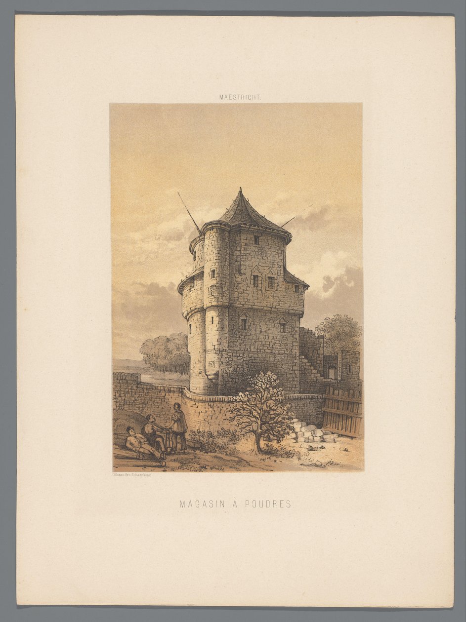 Wycker Kruittoren te Maastricht Toz dergisi (nesne üzerindeki başlık) Maestricht Anıtları (dizi başlığı) by Alexander Schaepkens