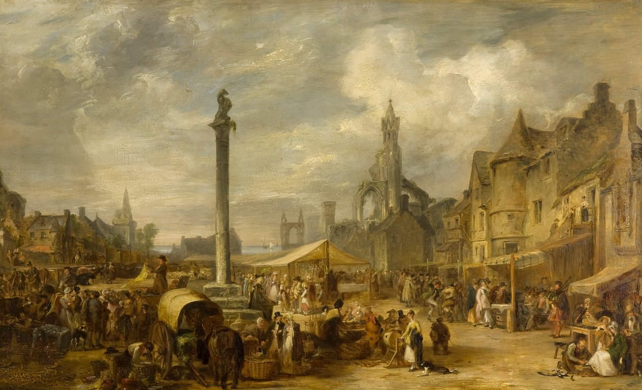 Bir İskoç Fuarı, c.1834 (panelde yağlı boya) by Alexander Snr Fraser