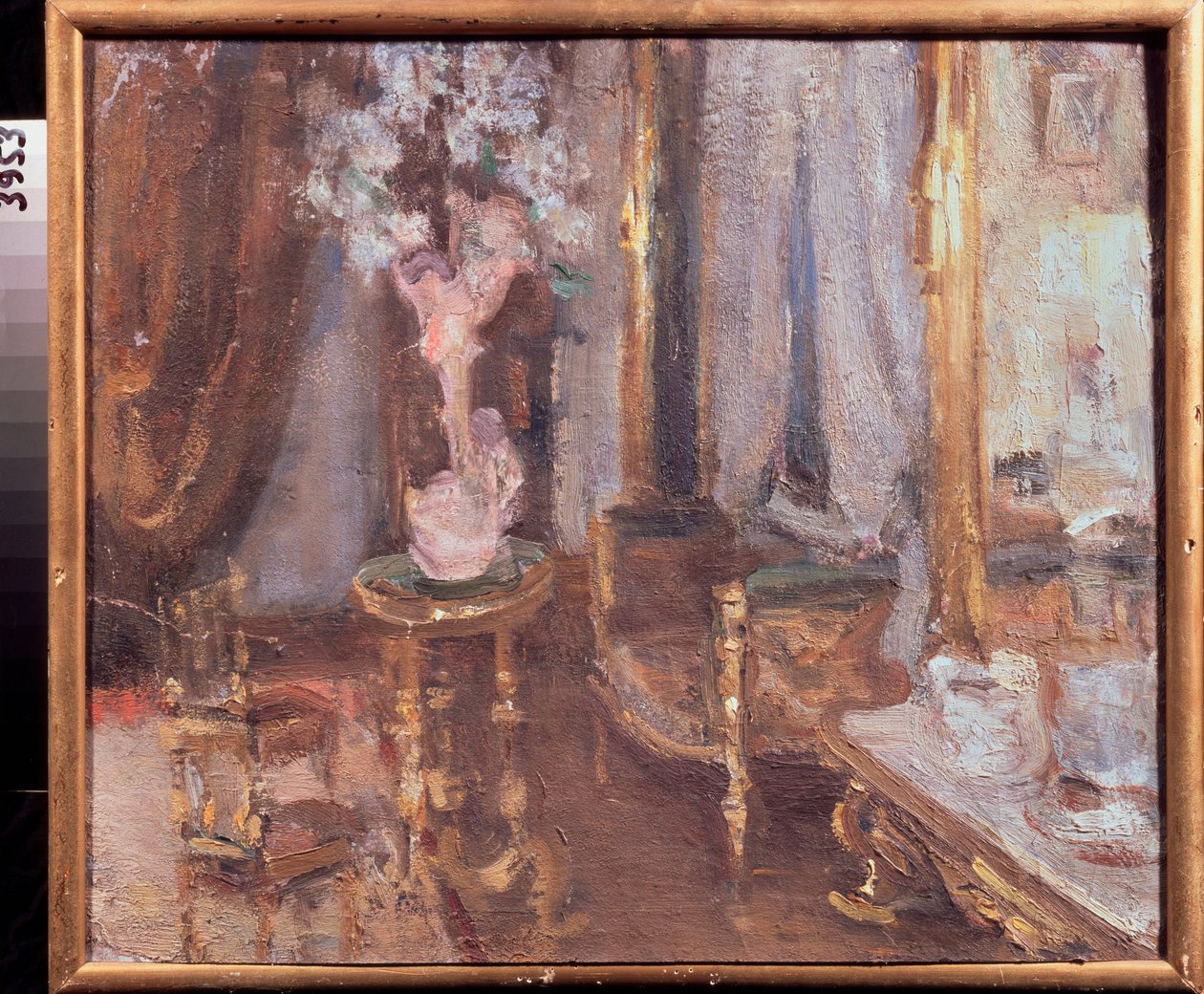 Bir odada akşam - Alexander Valentinovich Sredin (Sredine) (1872-1934), karton üzerine yağlı boya - Rus sanatı, 19. yüzyılın sonu - 20. yüzyılın başları, modernizm - Devlet Bölgesel I Pozhalostin Sanat Müzesi, Ryazan ( Rusya) by Alexander Sredin