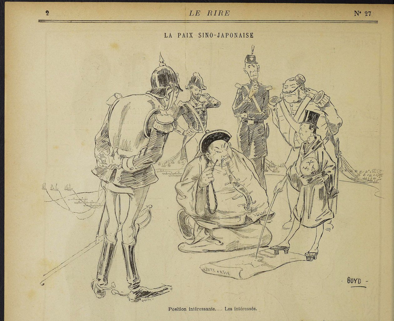 Çin-Japon Barışı, İlginç Konum. İlgilenenler. Kimden: Le Rire, 11 Mayıs 1895, 1895. by Alexander Stuart Boyd