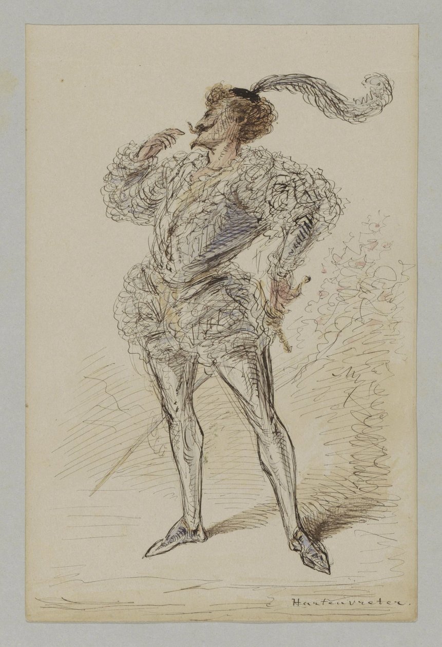 Tarihsel kostümlü kılıçlı adam by Alexander Ver Huell
