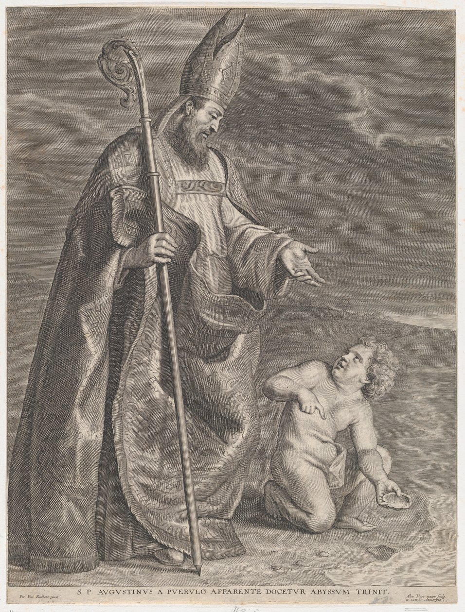 Aziz Augustine, bir kumsalda bir çocuğa göründü, yakl. 1662-95., yakl. 1662-95. by Alexander Voet