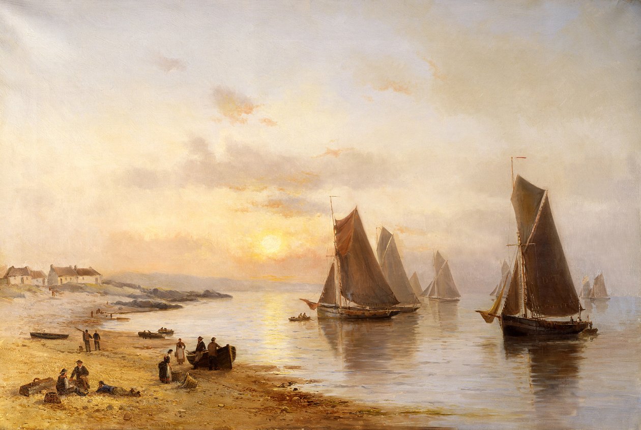 Tekneler Eve Geldiğinde, Skerries Sahili, Akşam by Alexander Williams