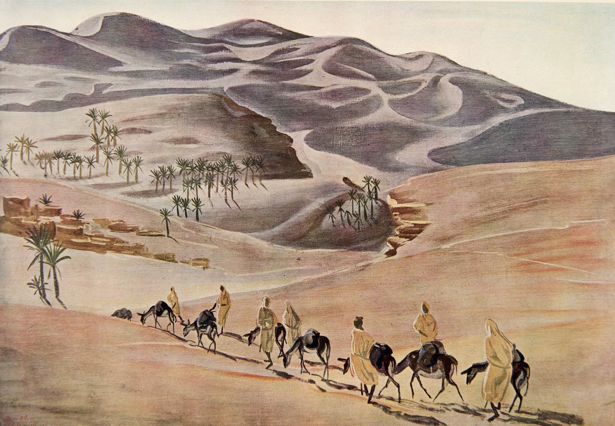 Afrika Çizimleri ve Tablolarından Kum Tepeleri (Beni-Abbes), Citroen Center Afrique seferi sırasında idam edildi, ikinci Haardt Audouin-Dubreuil görevi, pub. Paris, 1927 by Alexander Yakovlev