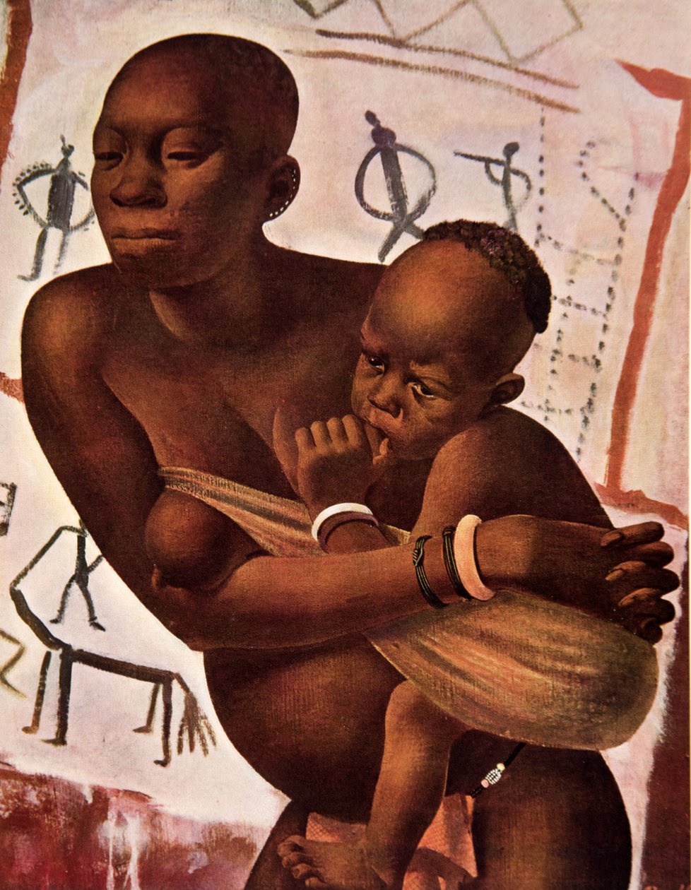 Afrika Çizimleri ve Tablolarından Çocuğuyla Banda Kadın, Citroen Center Afrique seferi sırasında idam edildi, ikinci Haardt Audouin-Dubreuil görevi, pub. Paris, 1927 by Alexander Yakovlev