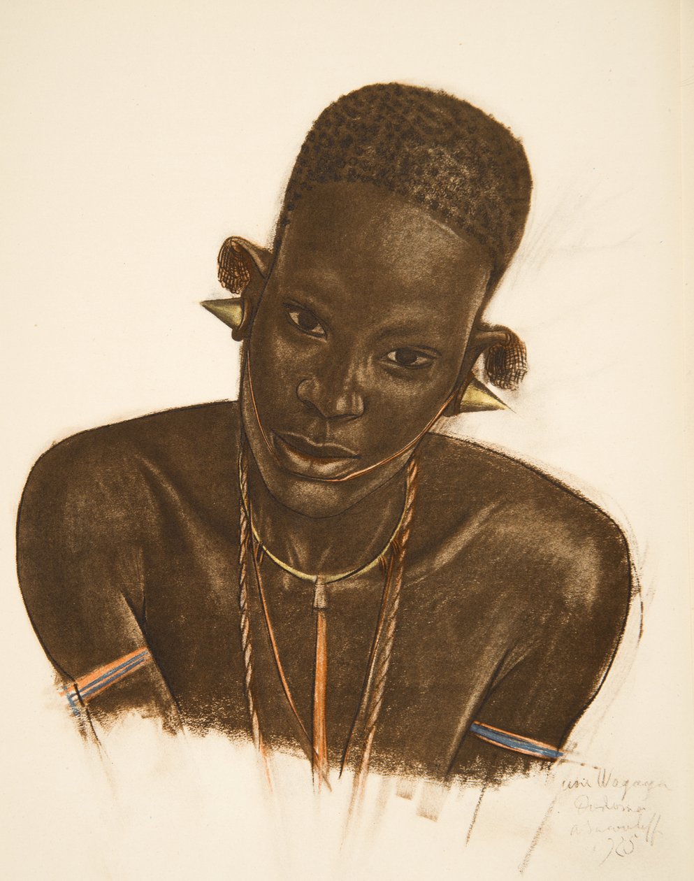 Afrika Çizimleri ve Tablolarından Femme MGogo (Dodoma), Citroen Center Afrique seferi sırasında idam edildi, ikinci Haardt Audouin-Dubreuil görevi, pub. Paris, 1927 by Alexander Yakovlev