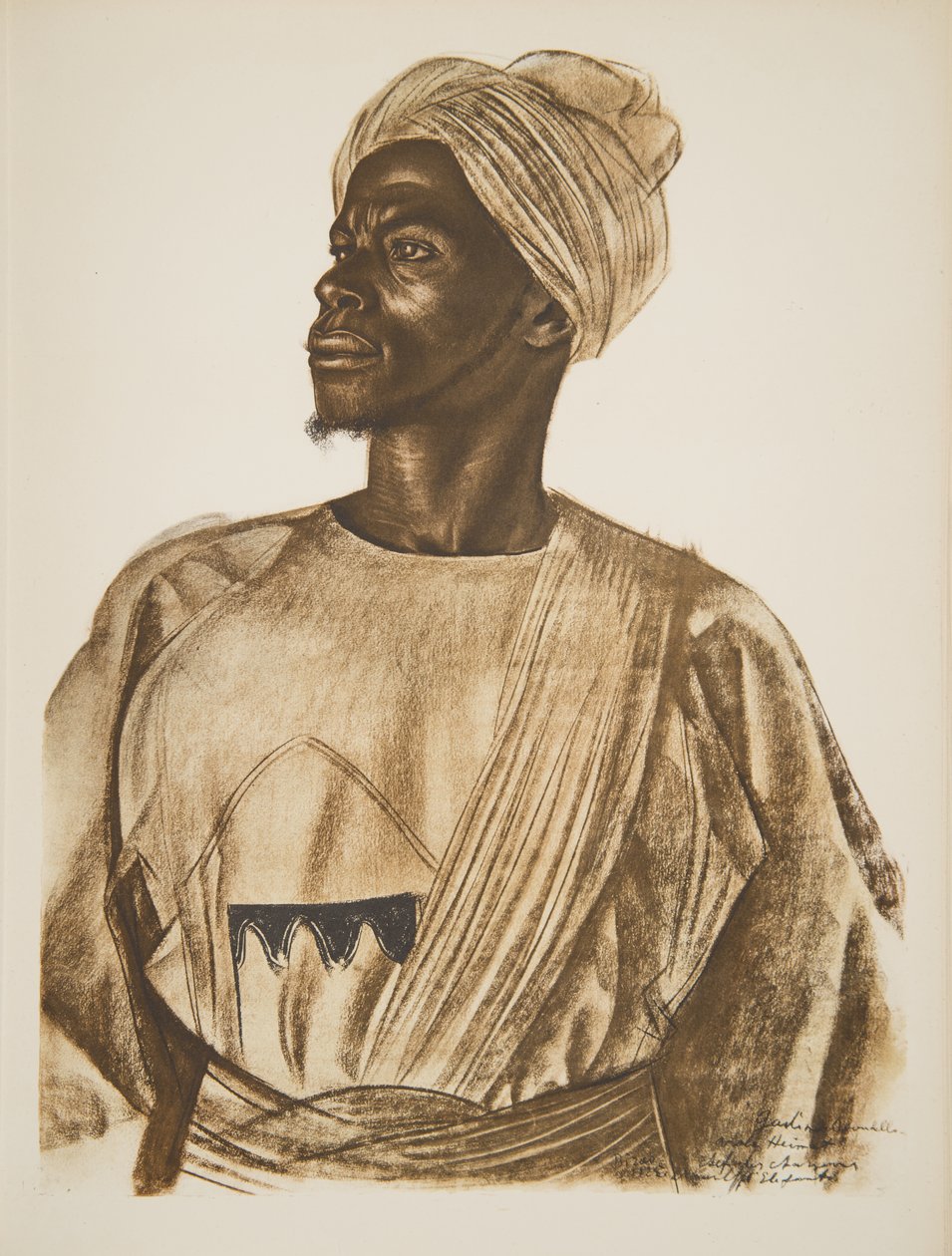 Afrika Çizimleri ve Tablolarından fil avcısı Gadem (Birao), Citroen Center Afrique seferi sırasında idam edildi, ikinci Haardt Audouin-Dubreuil görevi, pub. Paris, 1927 (renkli by Alexander Yakovlev