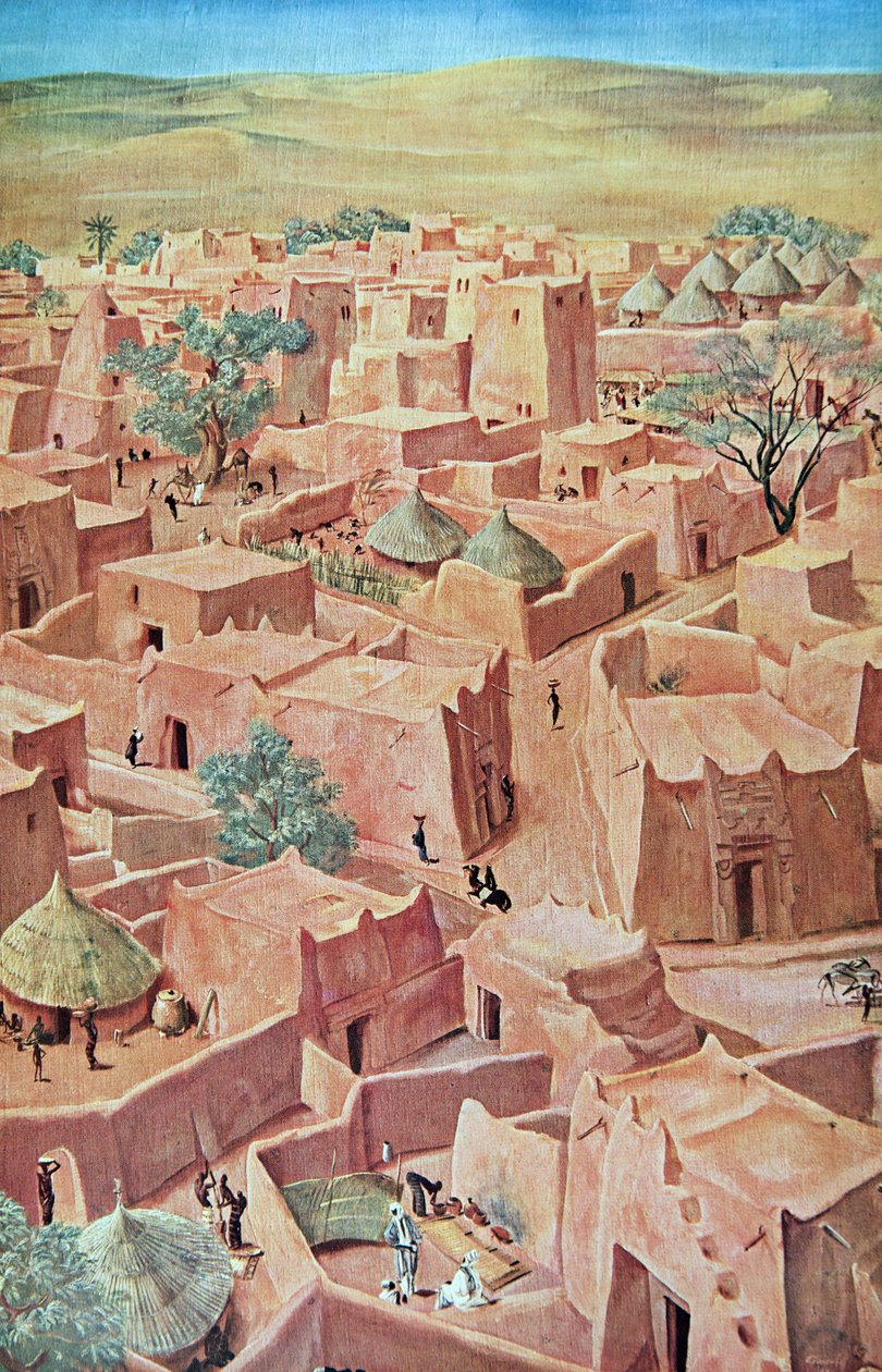 Afrika Çizimleri ve Tablolarından Zinder, Citroen Center Afrique seferi sırasında idam edildi, ikinci Haardt Audouin-Dubreuil görevi, pub. Paris, 1927 by Alexander Yakovlev