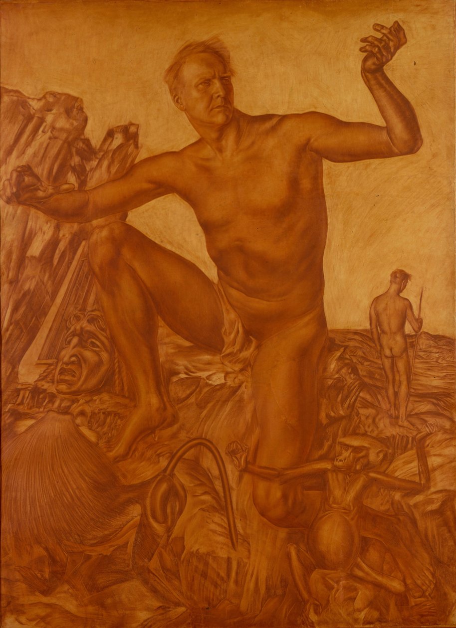 Şarkıcı Fyodor Shalyapin'in portresi 1873-1938, 1917 by Alexander Yevgenyevich Yakovlev