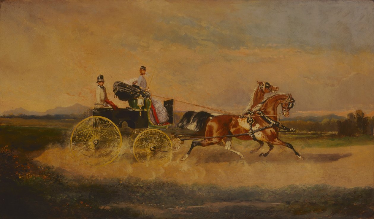 Avusturya İmparatoru I. Franz Joseph faytonuyla gezintiye çıkarken, 1864. by Alexander von Bensa