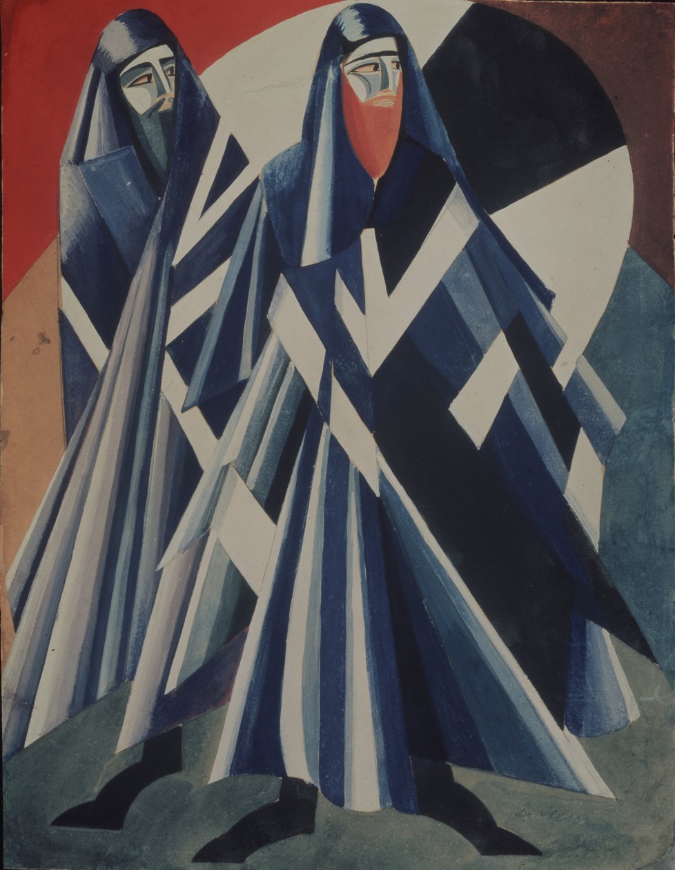 Yahudiler. O. Wilde'ın Salomé adlı tiyatro oyunu için kostüm tasarımı, 1917 by Alexandra Alexandrowna Exter