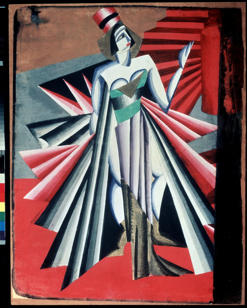 ""Herodia'dan Karakter"" Oscar Wilde'ın "Salome" adlı oyunundan karakterler için kostüm. Guaş, Alexandra Alexandrovna Exter (1882-1949) 1917 Devlet Merkez A. Bakhrushin Tiyatro Müzesi, Moskova, Rusya by Alexandra Alexandrowna Exter