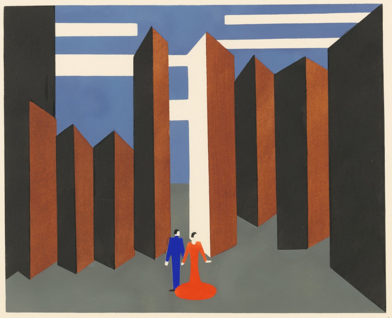 Décors de Théâtre portföyünden manzara tasarımı, 1930. by Alexandra Alexandrowna Exter
