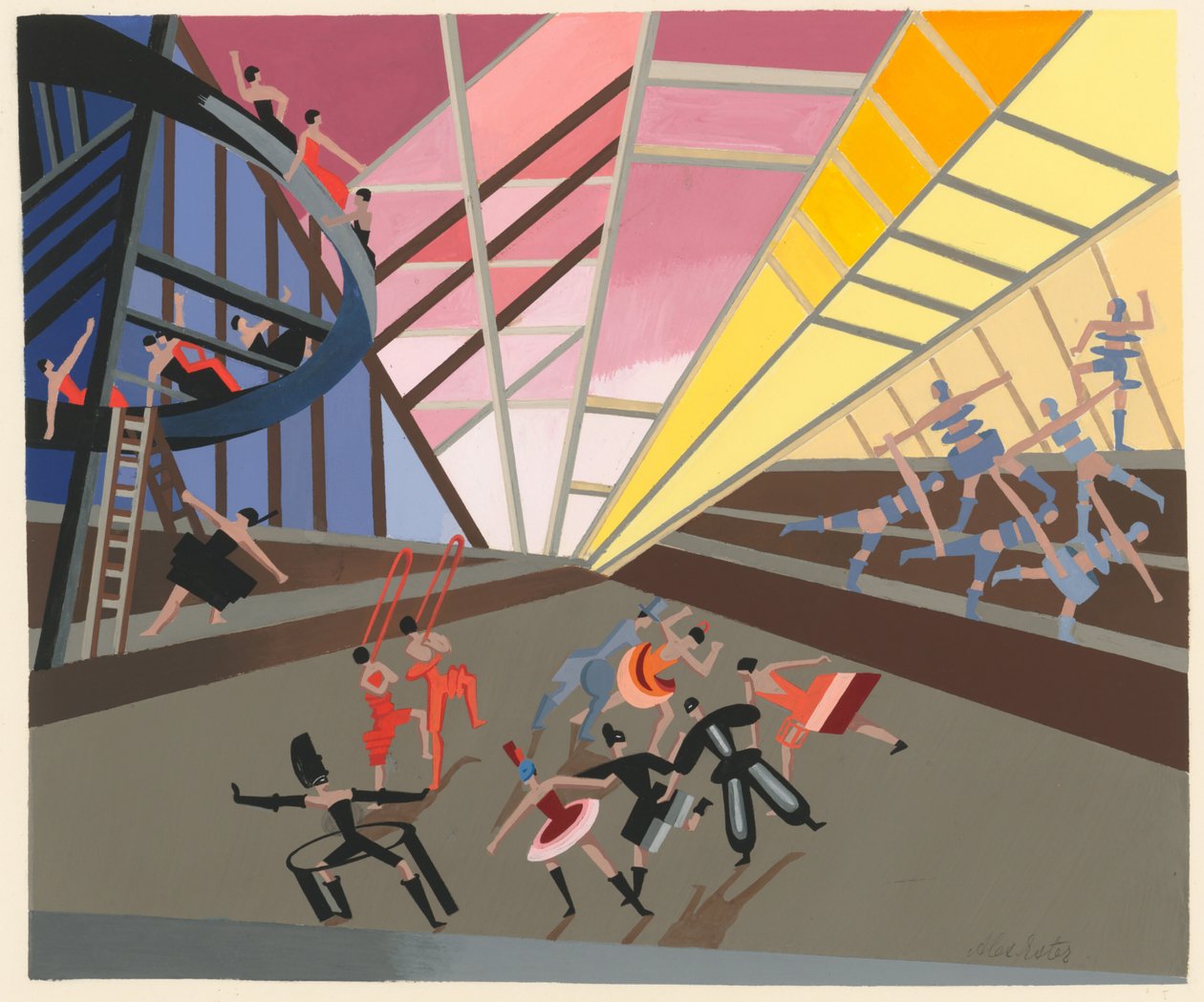 Décors de Théâtre portföyünden manzara tasarımı, 1930. by Alexandra Alexandrowna Exter